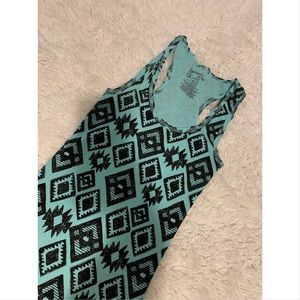 Turquoise black tank top